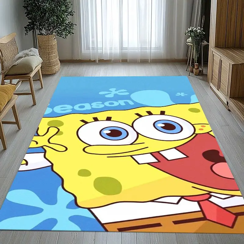 Bikini Bottom S-SpongeBob Cartoon Area Rug,Soft Non-Slip Carpet Mat for Living Room Bedroom Playroom,Sofa Floor Rug,Home Decor