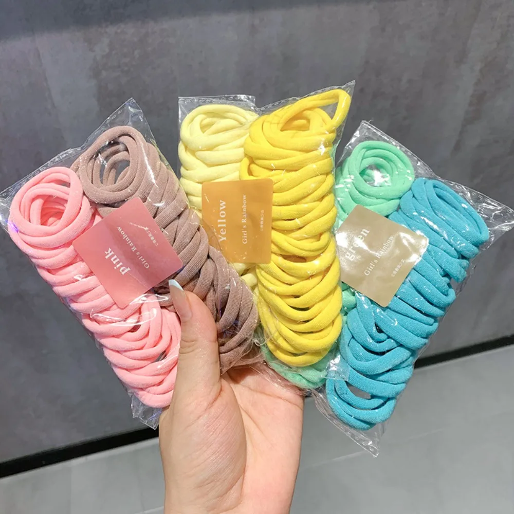 Candy Color Hair Rings 50PCS Seamless High Elastic Soft Childrens Hair Ties Towel Rings Head Ropes Hair Accessories for Girls