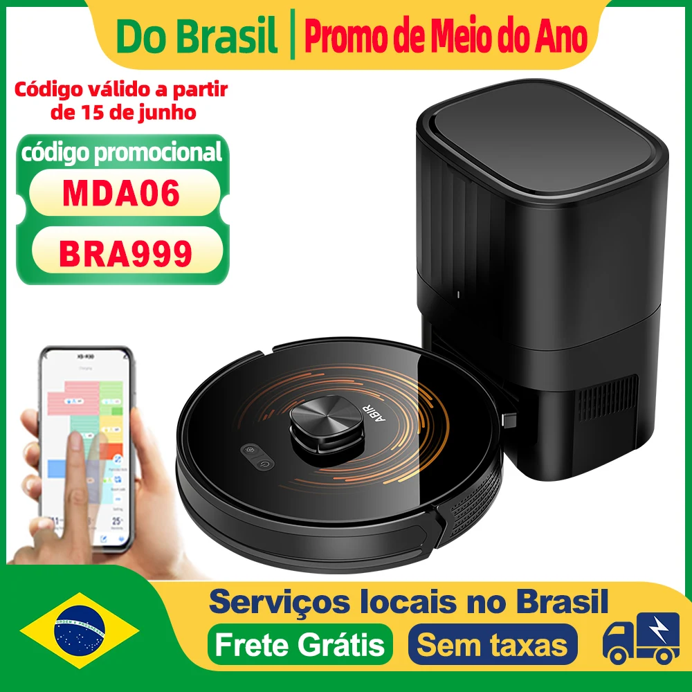 Aspirador robô K30 – Com autovazamento, laser duplo, luz UV, mapeamento multi-pisos, limpeza automática de tapetes e 240 min de autonomia,Voltagem única 220V-240V