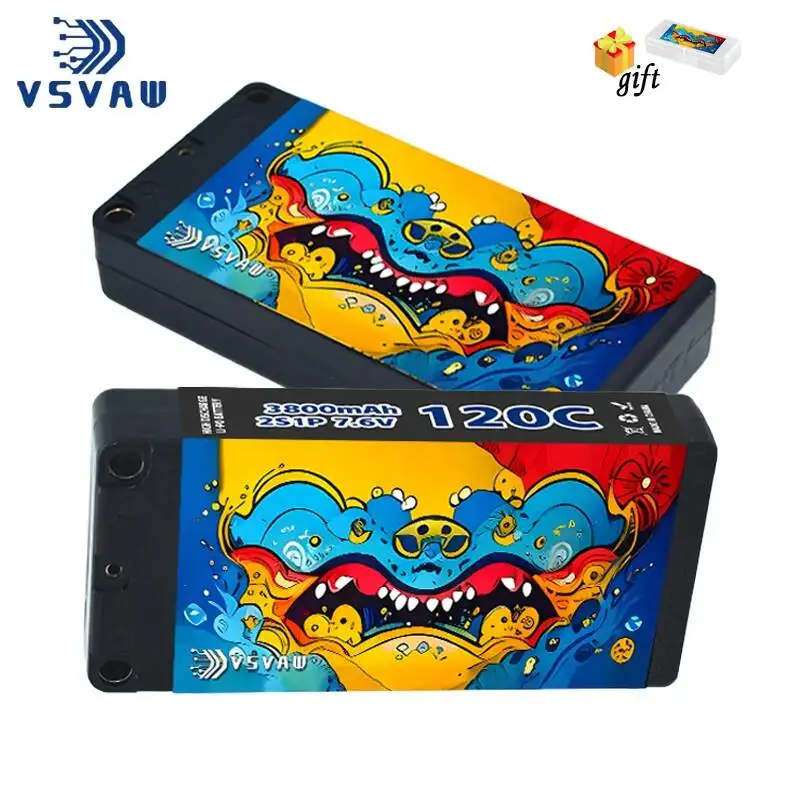

VSVAW 2S 7.6V 3800mAh 120C Lipo Battery HV with 5mm bullet XT60 plug 1/10 1/12 remote control car climbing car model RC battery