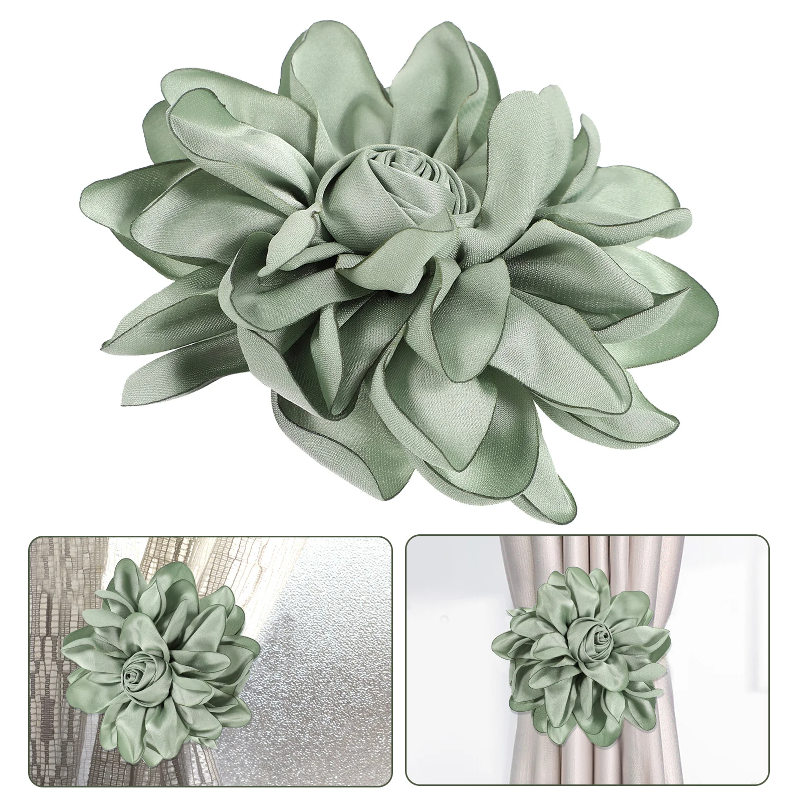 

Peony Curtain Tieback Elegant Floral Curtain Buckle Metal Clamp Easy Install for Curtains Drapery Holdback Home Use