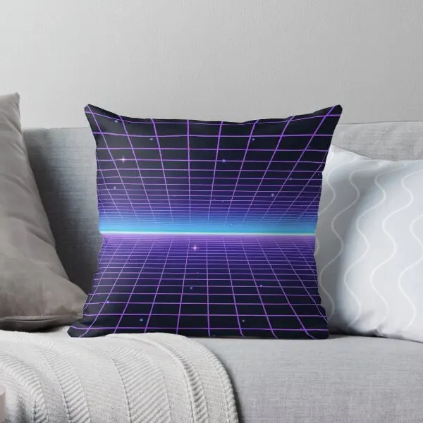 Future Synthwave Horizon  Printing Throw Pillow Cover Fashion Waist Home Hotel Bedroom Bed Anime Pillows not include One Side