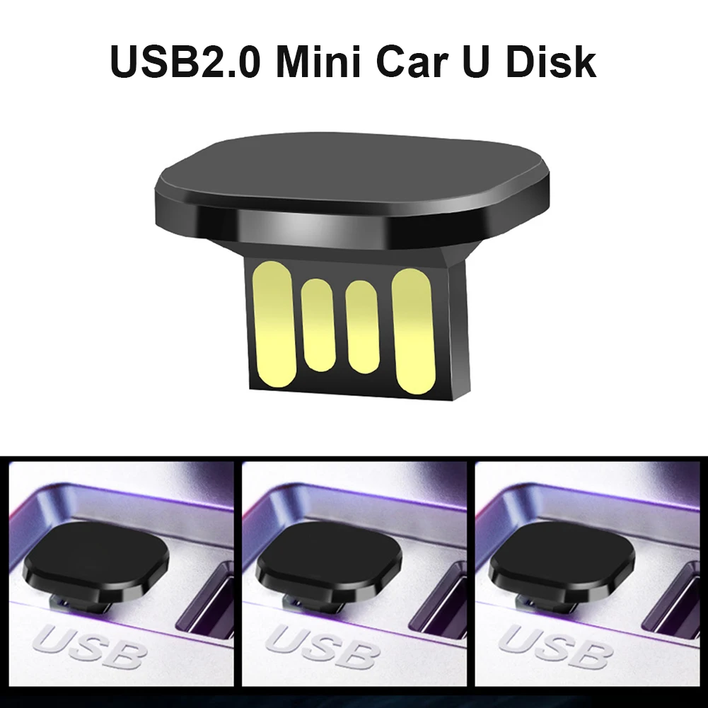 USB2.0 /Type-C Built-in Music Flash 16GB 32GB 64GB Flash Mini Short Car U Disk Pendrive IPX-7 Waterproof for Car Computer TV