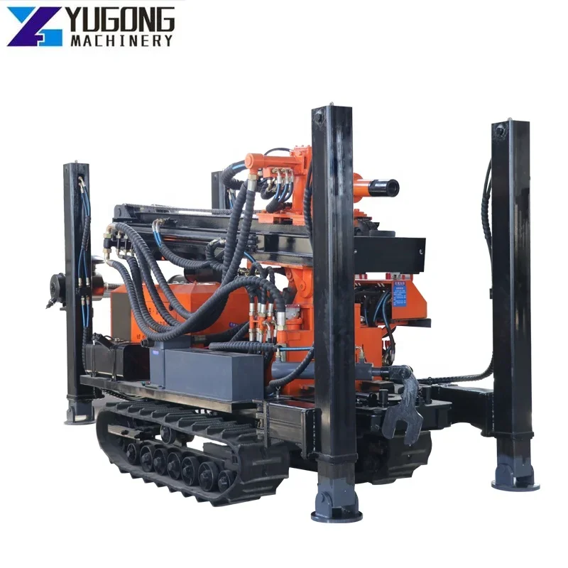 180M Easy to Operate Depth 180m Diesel Rotary Portable Rubber Crawler Water Well Drilling Rig