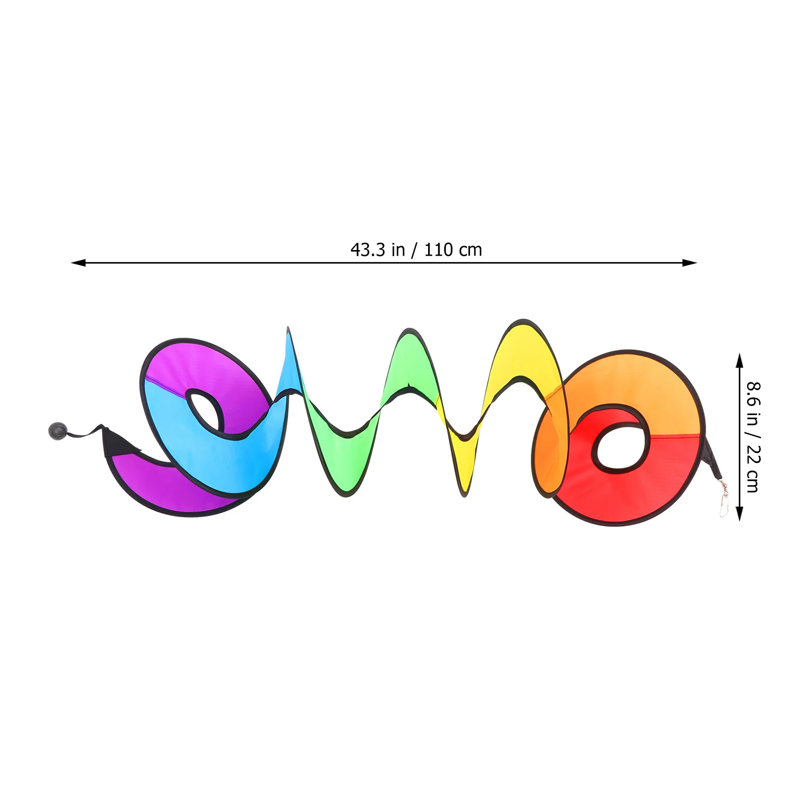 

3Pcs Spiral Rainbow Wind Spinner Foldable Hanging Outdoor Tent Garden Lawn Decoration Wind Hanging Rainbow Curly Spinner