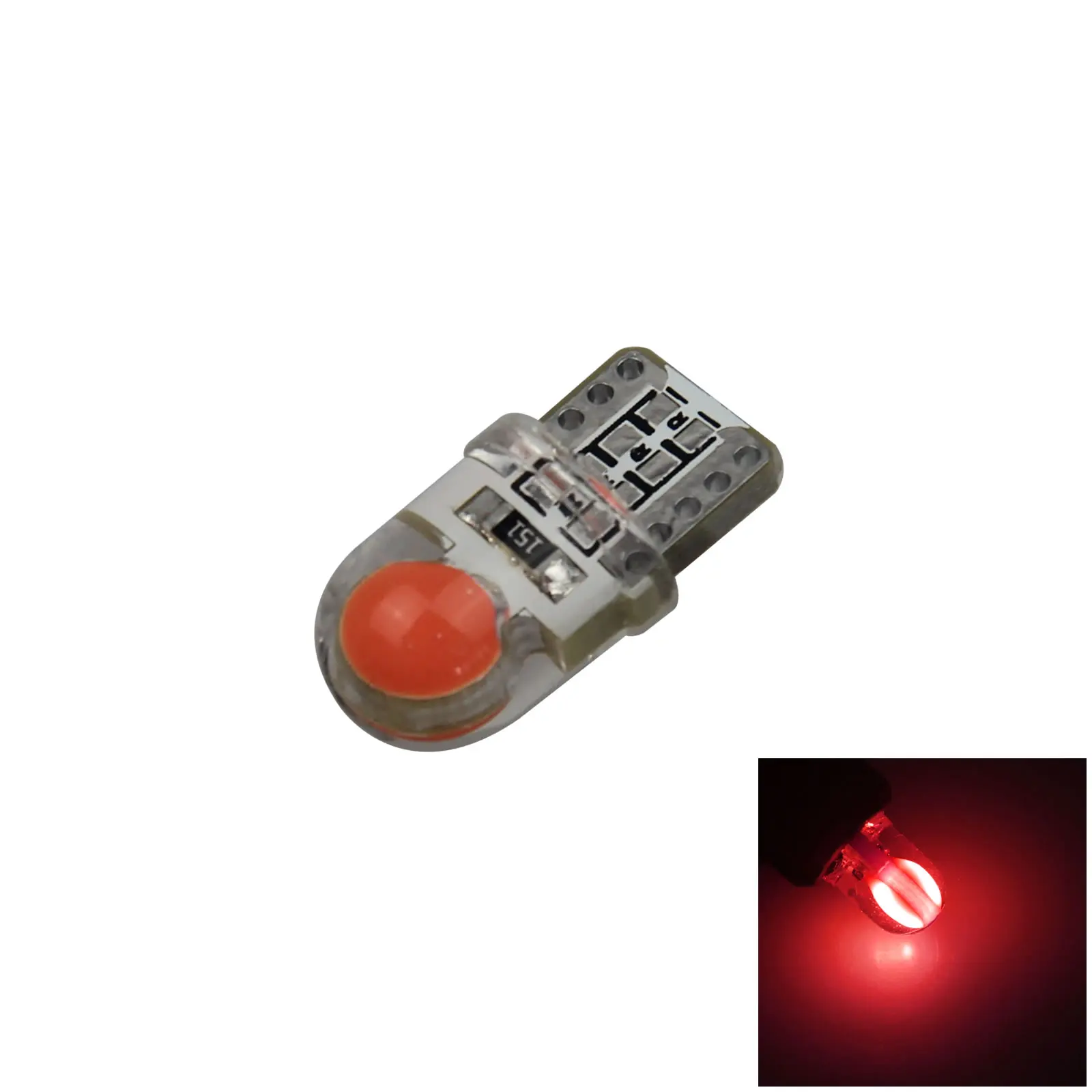 

1x Red Car T10 W5W Generation Bulb Interior Light Silicone 1 COB LED 657 1250 1251 Z2753