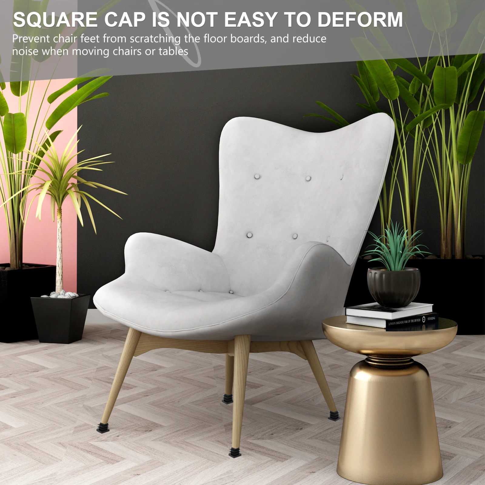 

30 Pcs Square Plastic Tube End Caps Furniture Leg Plugs Sealing Inserts Anti Slip Durable Home Use Table Chairs