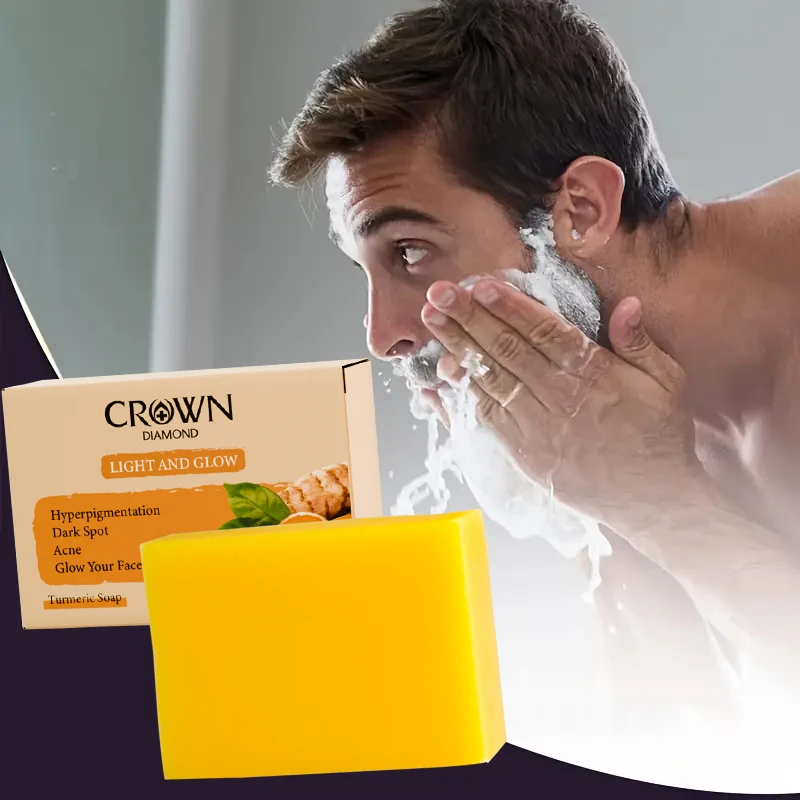 Men's Soap bar - Kojic Acid & Turmeric Soap Vitamin C Infused Moisturizing for Face & Body Evens Skin Tone Cleanses Rough Skin