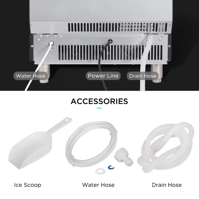Ice Maker Machine Commercial 80kg Ice Cube Makers Automatic Ice Block Making Machine for Business Price Home Food Shop