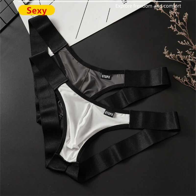 Bragas sexys para hombre, tangas personalizadas, ropa interior transpirable, divertida, gay, GTOPX