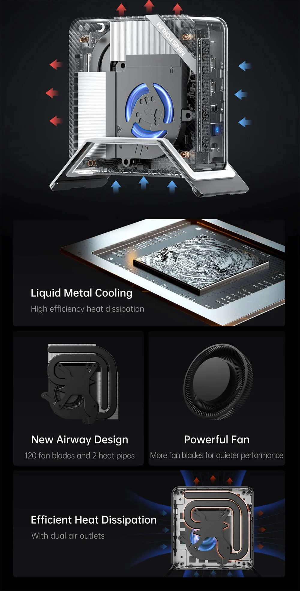 미니스포럼 UM773 Lite 게이머 미니 PC AMD 라이젠 7 7735HS 마이크로 컴퓨터 윈도우 11 DDR5 32GB 1TB SSD USB4 베어본 데스크탑 HTPC