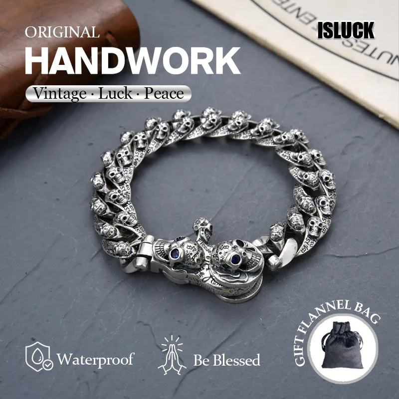 New trend graffiti bracelet retro skull hip-hop men and women hand-woven.