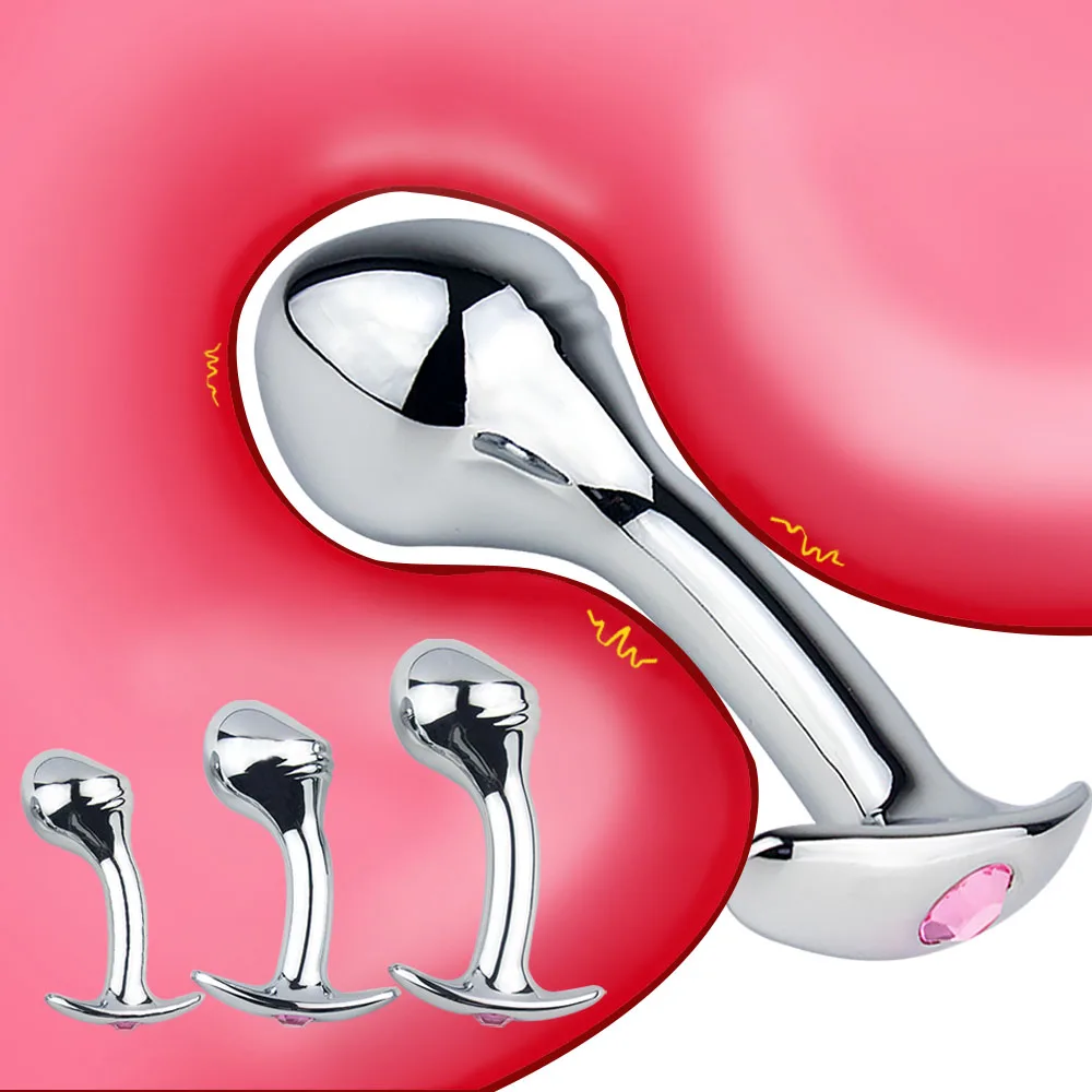 Manyjoy 3 Sizes Metal Anal Butt Plug Anus Stimulator Smooth Insert Ass Vaginal G-Spot Massage Pull Ring Sex Products Women Men