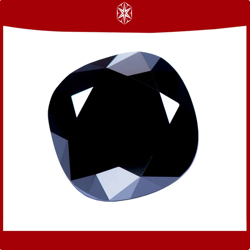 

Moissanite Gemstone Black Primary Color Cushion Cut Lab Grow Diamond for Charms Jewelry Making Materials with GRA Certificate