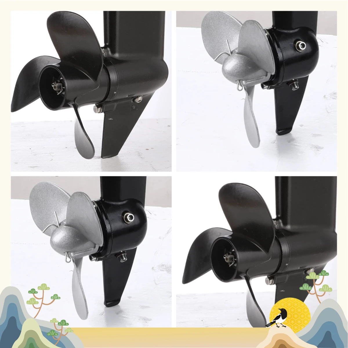 Outboard Propeller Blade Marine Aluminum Alloy Propeller Two Four Impact Engine Underwater Three Blades Propeller Blade Two