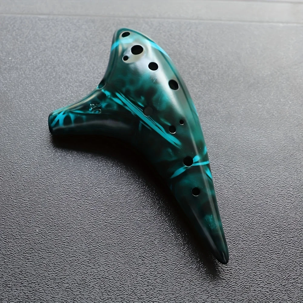 12-Hole Ceramic Ocarina Flute: White Porcelain Alto C - 3 Colors + Music Score! Eid Al-Adha Mubarak