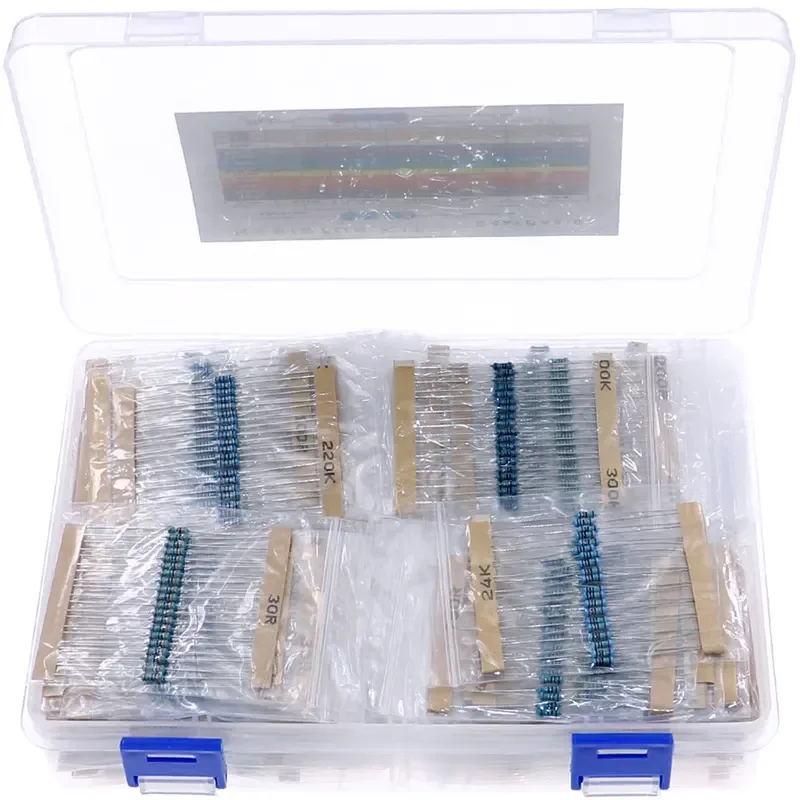 2600pcs 130Value 1/4W 0.25W 1% Metal Film Resistors Assorted Kit 1Ω~Ω Pack With PE bags Each 20pcs