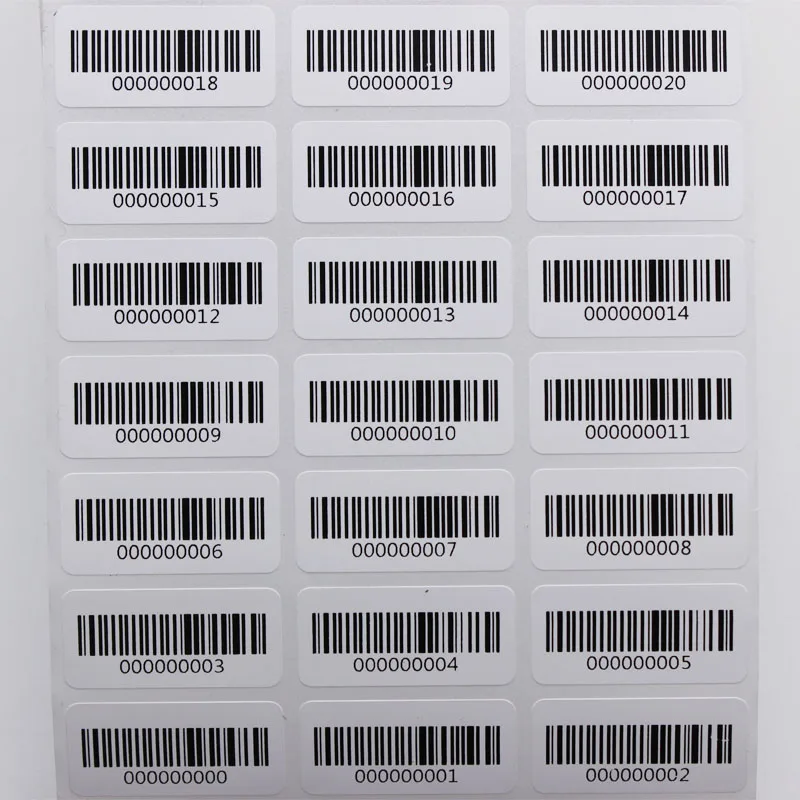1000pcs Bar code adhesive running number Pipeline Numbers Barcode Inventory Stickers Custom Adhesive paper sticker