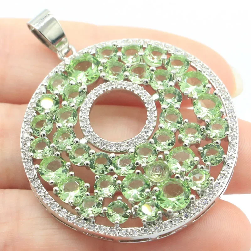 10.5g 925 SOLID STERLING SILVER PENDANT Green Tsavorite Garnet London Blue Topaz Tanzanite Purple Amethyst Violet Tanzanite