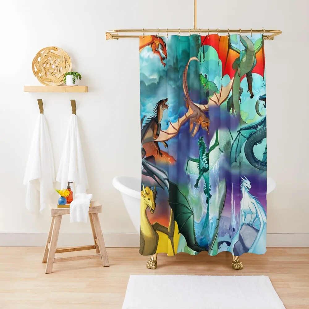 

Wing of fire all dragon Pattern Background Shower Curtain Bathroom Box Shower Set Curtain