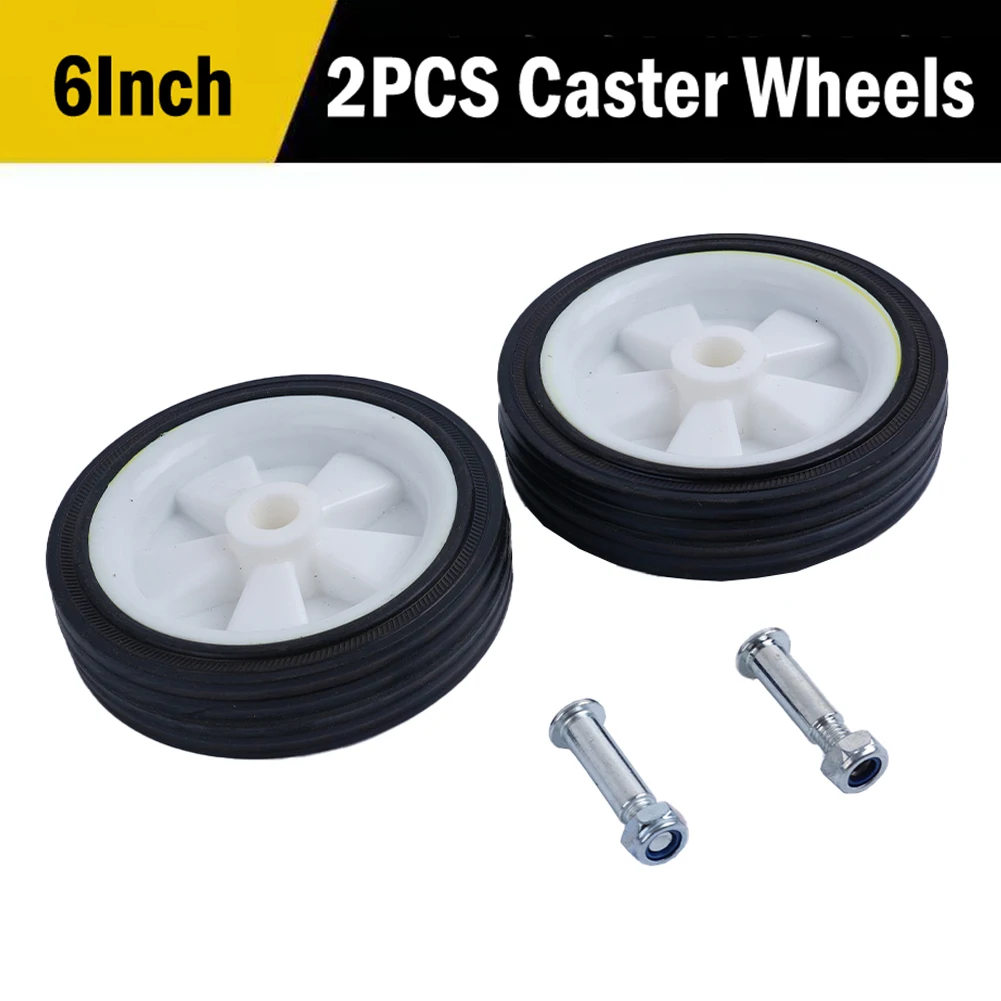 2Pcs Air Compressor Casters Wheels Air Compressor Fittings Caster Wheels Shock Absorption Non-Slip 5Inch & 6Inch Trundle