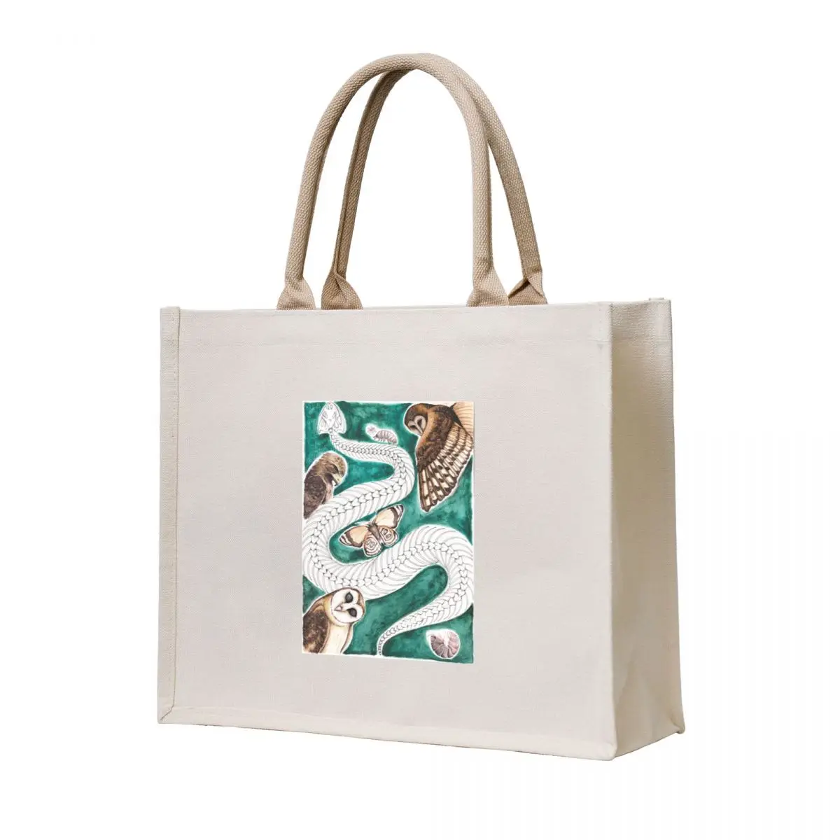 

Bugs, Birds, and Bones Illustration Tote Bag tote bags cloth bags cute tote bag Canvas bag for women Big women