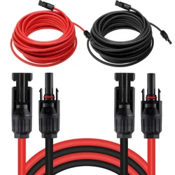 1-10m Solar Cable PV Wire Extension Red and Black Cable Assembly Wire 4mm² 6mm² 10AWG 12AWG with Waterproof Connector