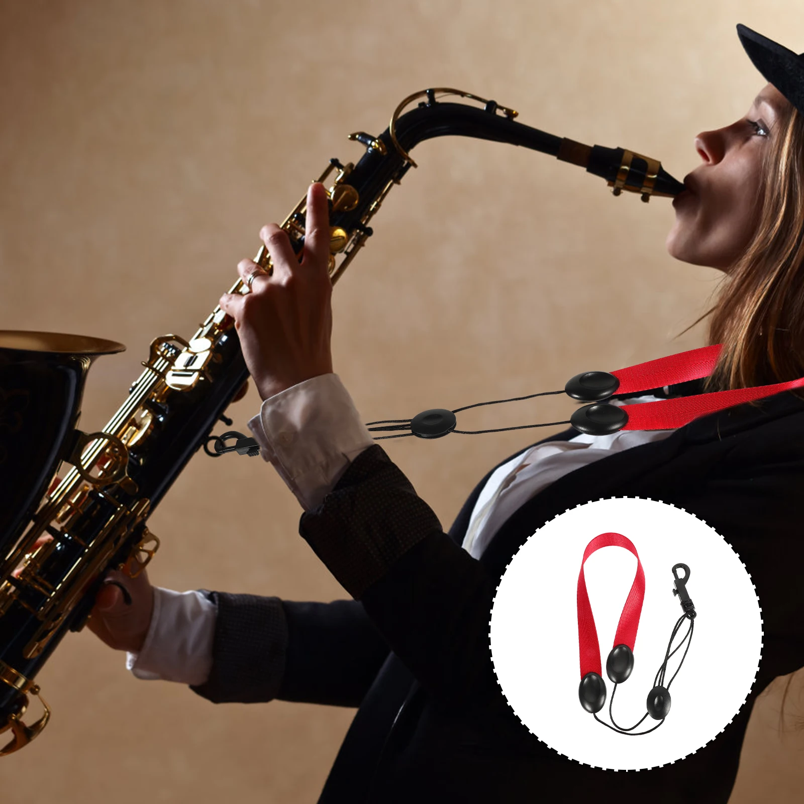 

Saxophone Neck Strap Premium Material Durable Soft Comfortable Design Practical Use Sax Hanging Rope Instrument Support