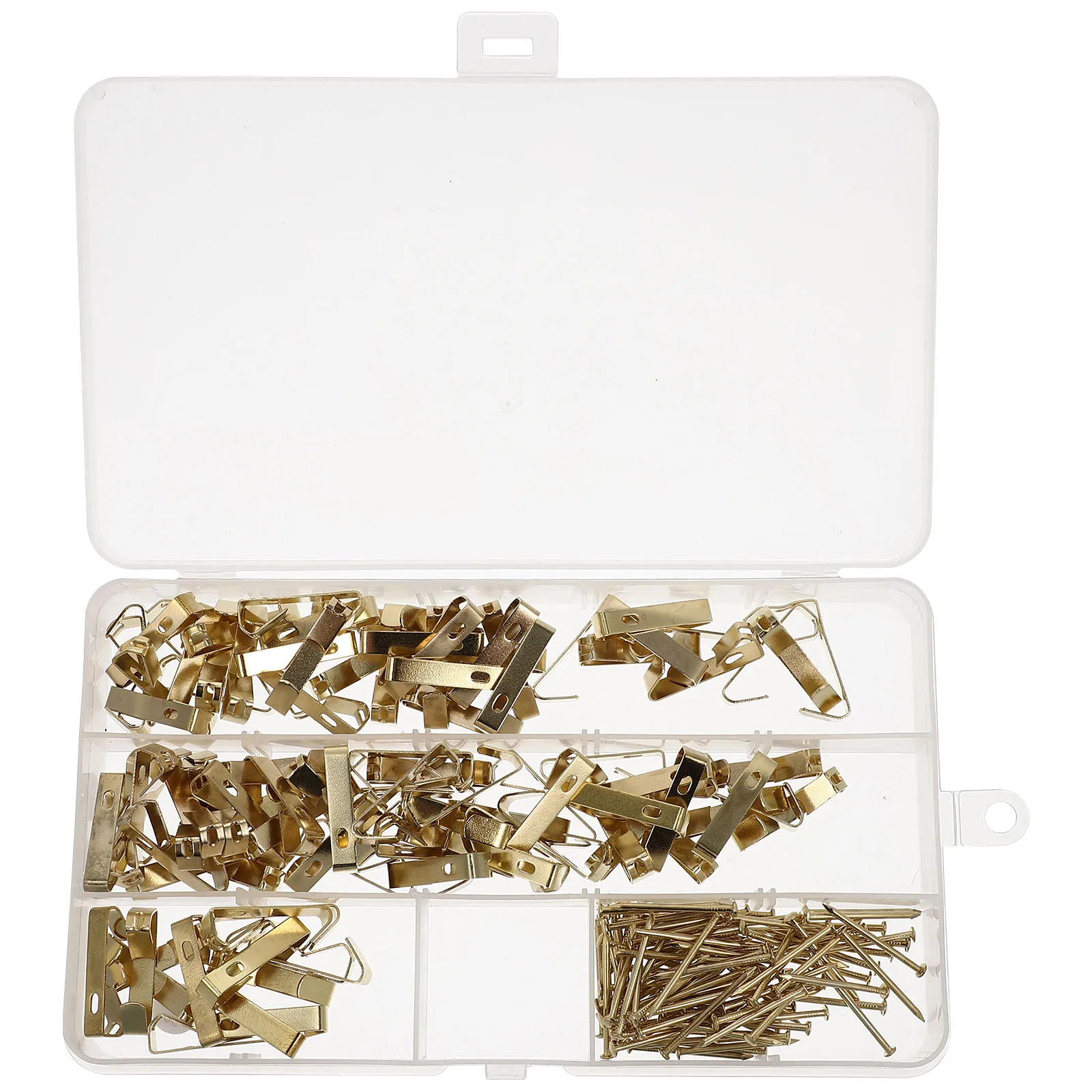 

50 Sets Hooks Wall Hangers Heavy Duty Golden Drywall Wooden Easel House Office Gallery Professional Picture Hangers Frames