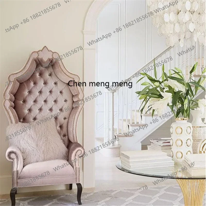 American neoclassical creative sofa high back princess chair fabric space chair studio furniture soft bag bird cage