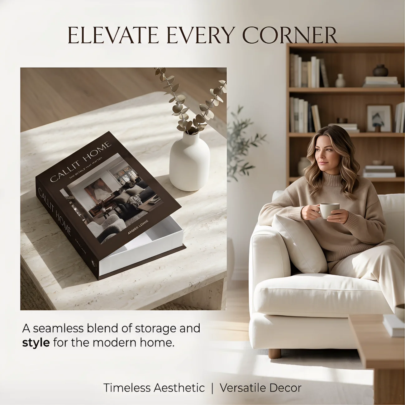 Call It Home Decorative Fake Book Storage Box Hidden Organizer For Small Items Living Room And Office Shelf Display