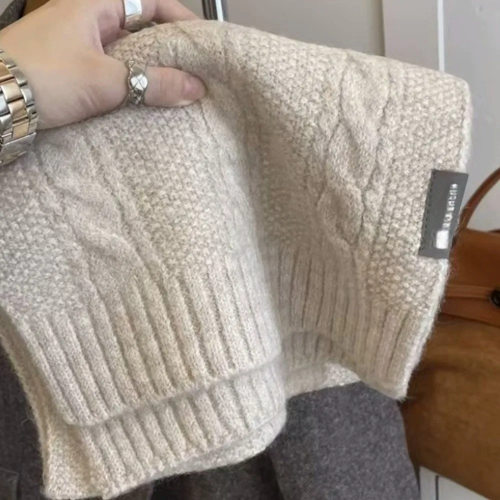 

New Knitted Neck Warmer Coldproof Windproof Knitted Scarf Versatile Solid Color Scarves Bib Outdoor Sports