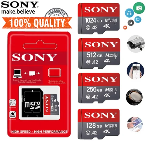 소니 마이크로SD 메모리 카드 고속 마이크로 SD 카드 128GB 256GB 512GB 1TB 울트라 마이크로SD 미니 카드 (휴대폰 카메라용)