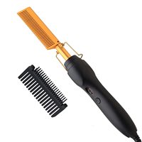 Electric Hot Comb Hair Straightener Flat Iron Heat Pressing Comb Portable Anti-Scald Wigs Beard Hair Straightening Press Comb