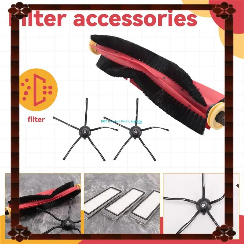 24 ساعة التسليم 7 قطعة ل Xiaomi Roborock S4 E4 S5 S6 S5 ماكس المطاط الجانب فرشاة الرئيسية الأسطوانة فلتر HEPA ماكس فرشاة تصفية Sp