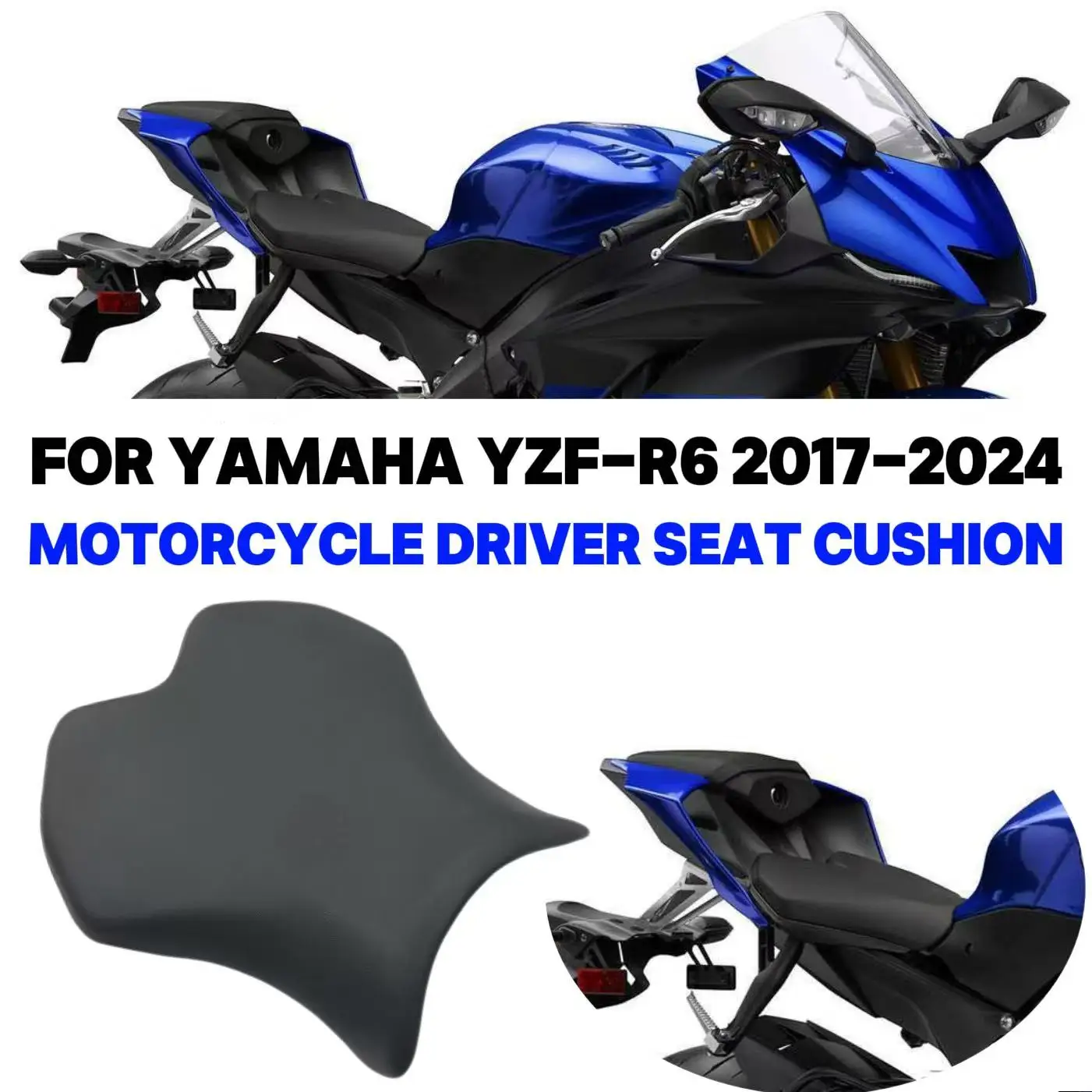 

for Yamaha YZF-R6 YZFR6 R6 2017 2018 2019 2020 2021 2022 2023 2024 motorcycle black driver seat cushion