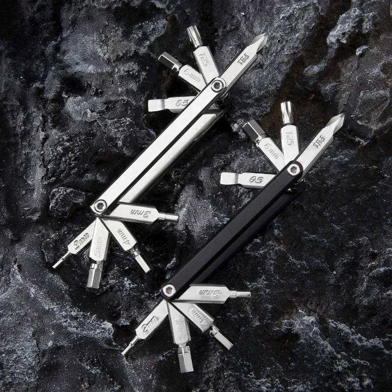 Key Tools Multifunctional Bicycle Hex Parts Portable Mini End Foldable Repair Screwdriver Box Set Wrench