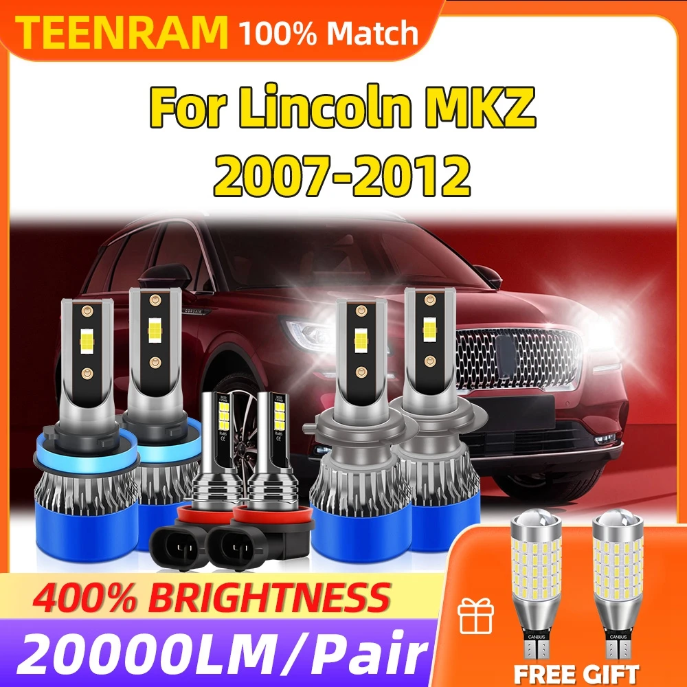 

60000LM Turbo Auto Headlamp Bulbs 360W High Power LED Car Headlights 12V Fog Lamps For Lincoln MKZ 2007 2008 2009 2010 2011 2012