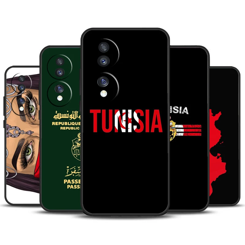 Tunisia Flag Map Phone Case For Honor 90 Lite 70 50 Magic 5 6 Pro X6 X7 X8 X9 X6a X7a X8a X9a X9b X8b Cover