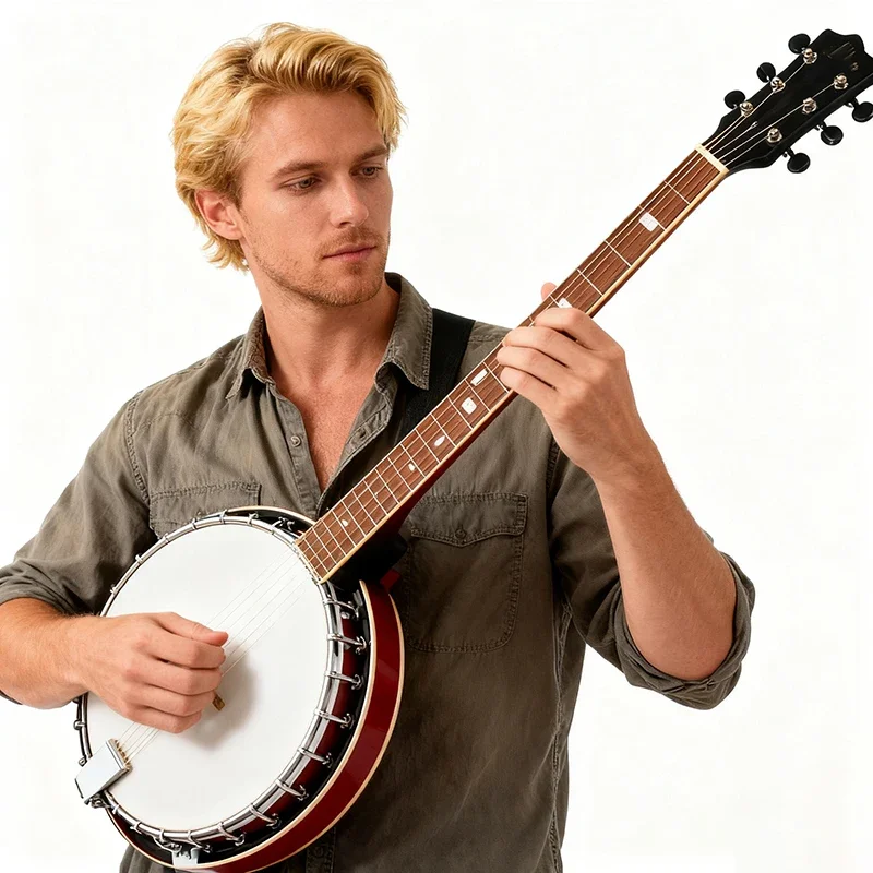 

6 Strings Banjo Professional Practice Playing Banjo Beginners Sapele Wood Banjos Western Folk String Instruments Set with Bag