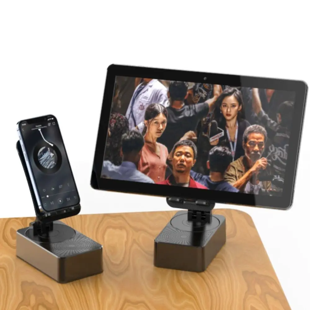 

Складной кронштейн для телефона 3 в 1, вращающийся нескользящий Bluetooth-динамик, подставка для телефона, портативный регулируемый держатель для телефона с беспроводным динамиком
