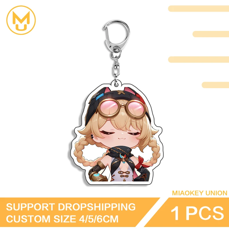 Genshin Impact Jahoda Cute Car Keyring Amusing Lobster Clasp Enchanting Stainless Steel Chain Suitable For Keepsake Gift