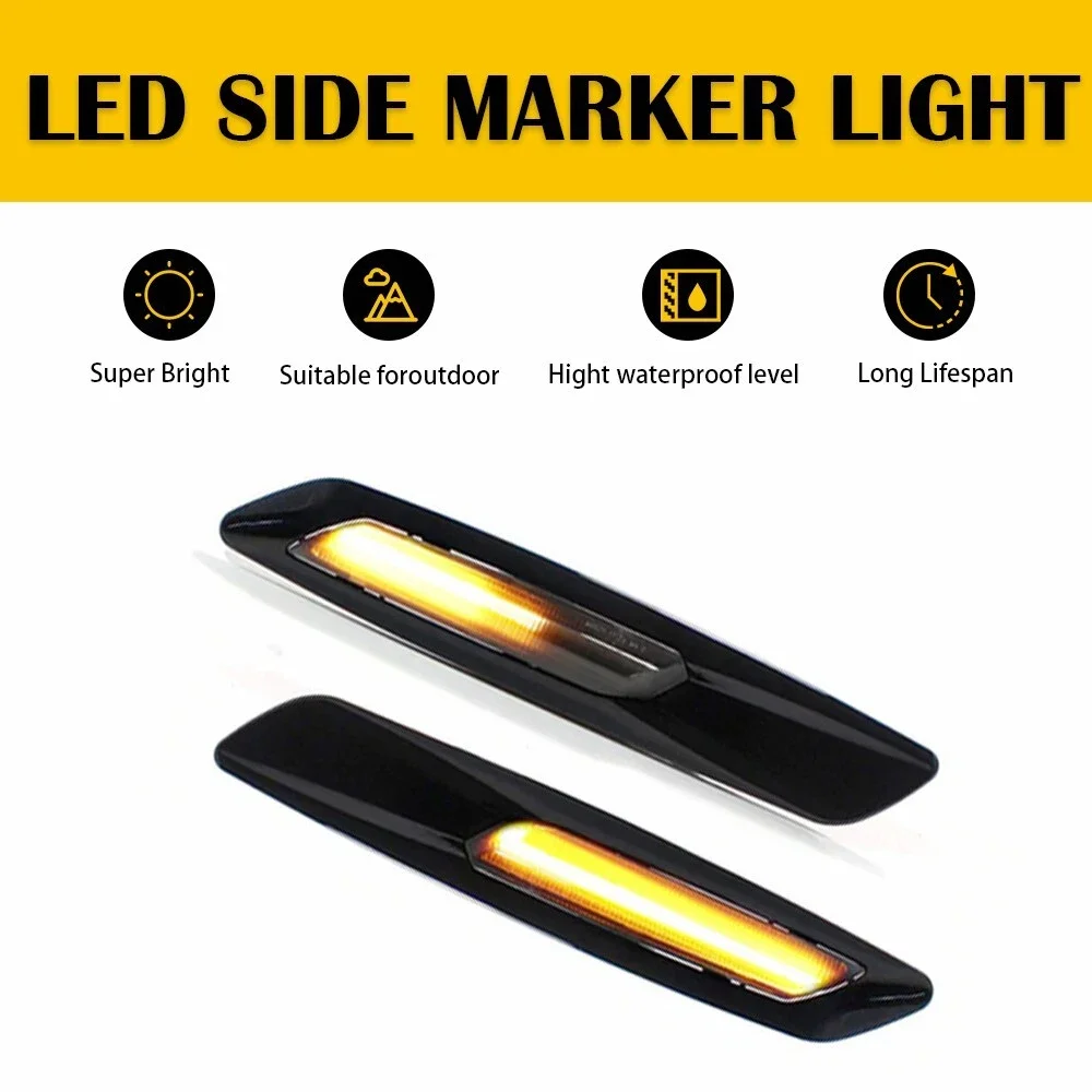 Picture 3: 2x LED Sequential Fender Side Marker Flowing Turn Signal Light For BMW 1 3 5 Series E81 E81 E82 E87 E88 E90 E91 E92 E93 E60 E61