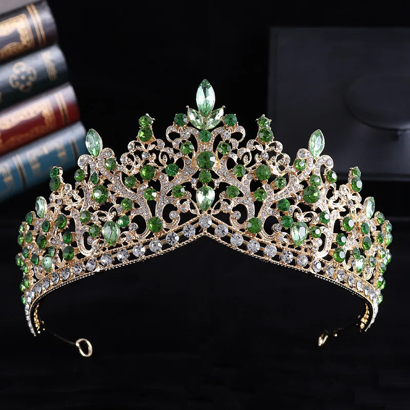 KMVEXO Baroque Waterdrop Crystal AB Wedding Bride Crown Princess Girl Bridal Tiara Birthday Party Wedding Hair Dress Accessories