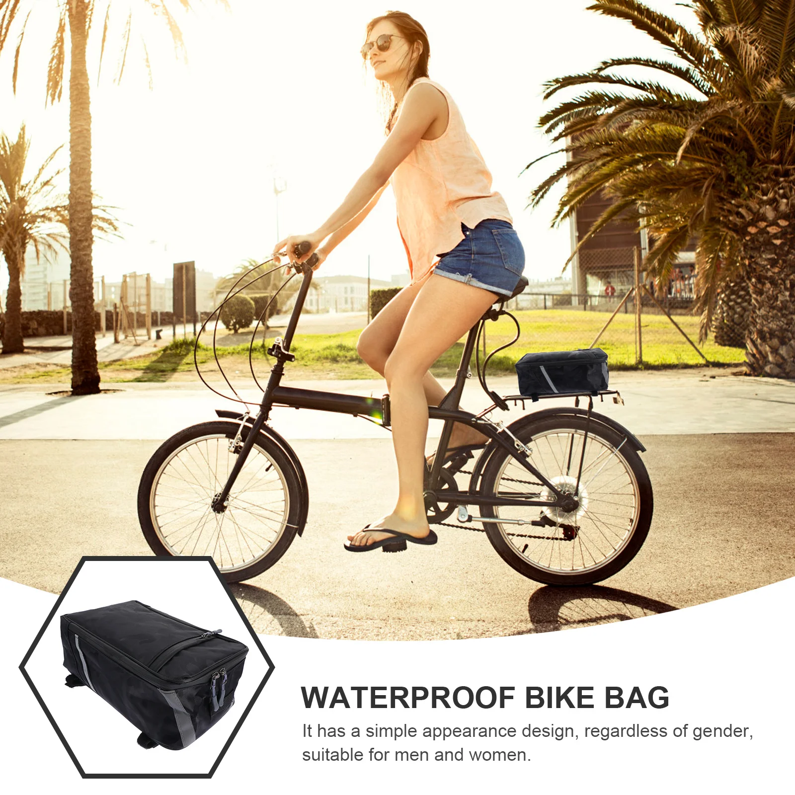 

Bike Under Seat Bag Waterproof Large Capacity Mountain Bike Tail Pack Reflective Riding Storage Pouch Outdoor Cycling Accessory