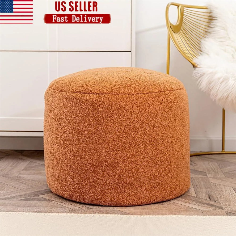 

Round Pouf Ottoman Soft Foam Floor Pouffe Foot Rest Couch Bean Bag Decorative Seating Home Decor Multiuse Footstool