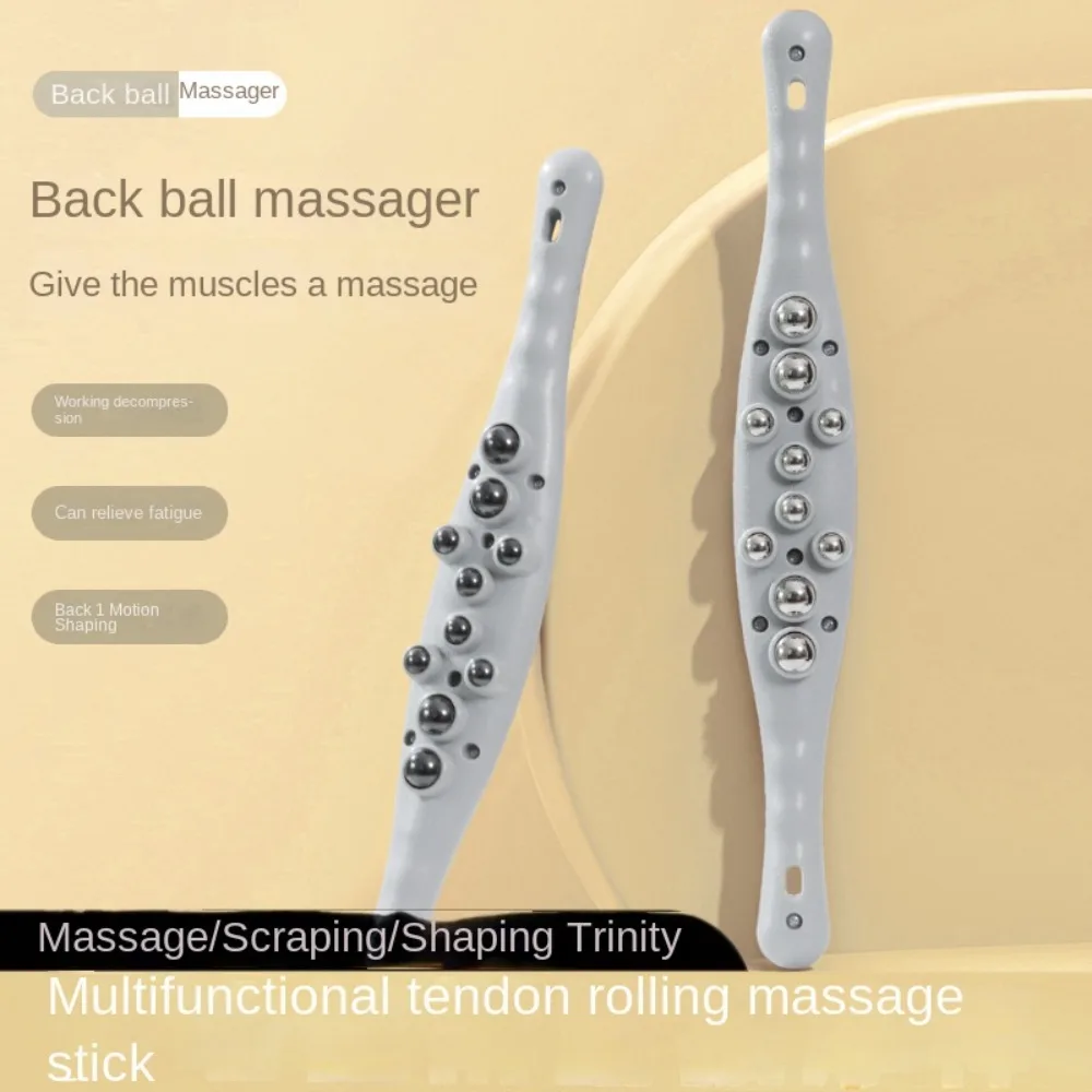 

New Acupressure Meridian Massage Tool Spine Roller Handheld Ball Massager Neck Massage Stick Massage Roller Gauge Home