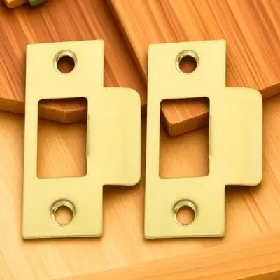 2pcs Door Strike Plate Replacement with Reinforcement Kit for Bathroom Home Deadbolt Cover Standard Guide Lock Accessory