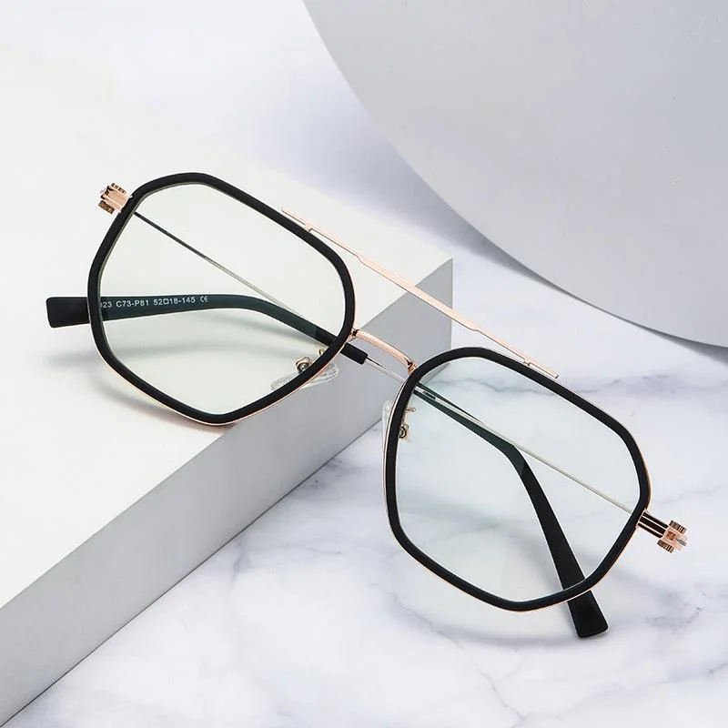 Retro Multi Sided Flat Lenses Anti Blue Light Men TR90 Myopia Hyperopia Prescription Eye Glasses Frame Brillen Eyeglasses Tmall