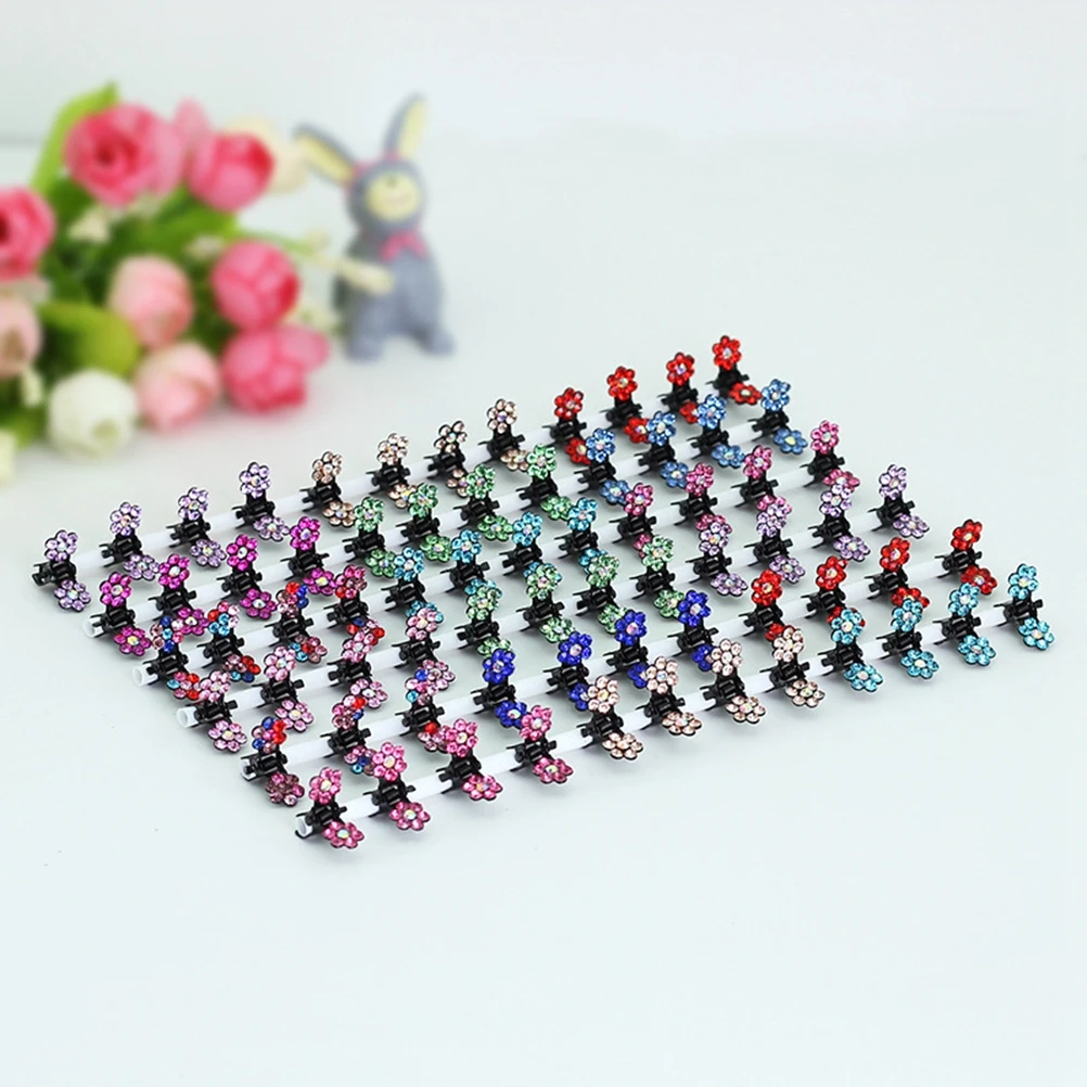 

120Pcs Mini Hair Claw Clips Colorful Flower Design Kids Hair Accessories Pincers Hairpins